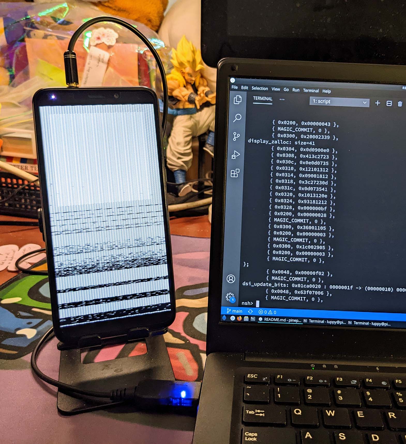 Testing the NuttX Display Driver for PinePhone