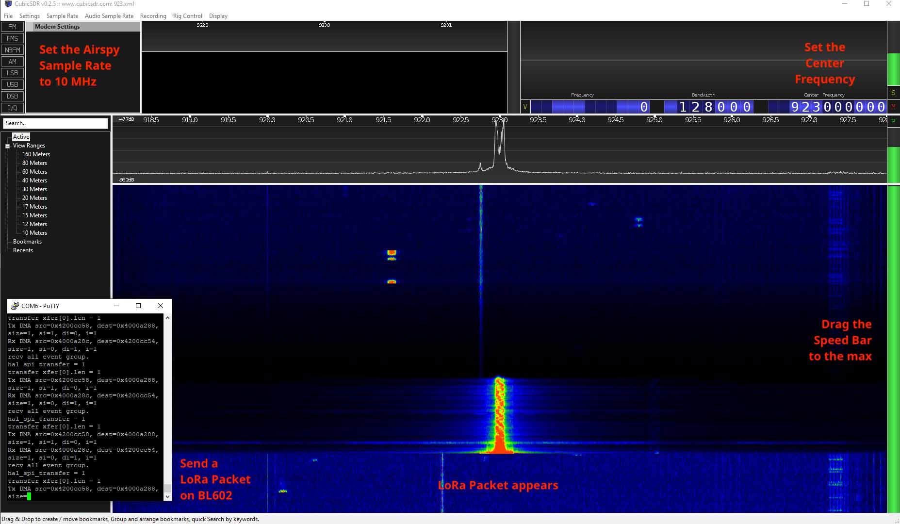 CubicSDR software with Airspy R2 SDR