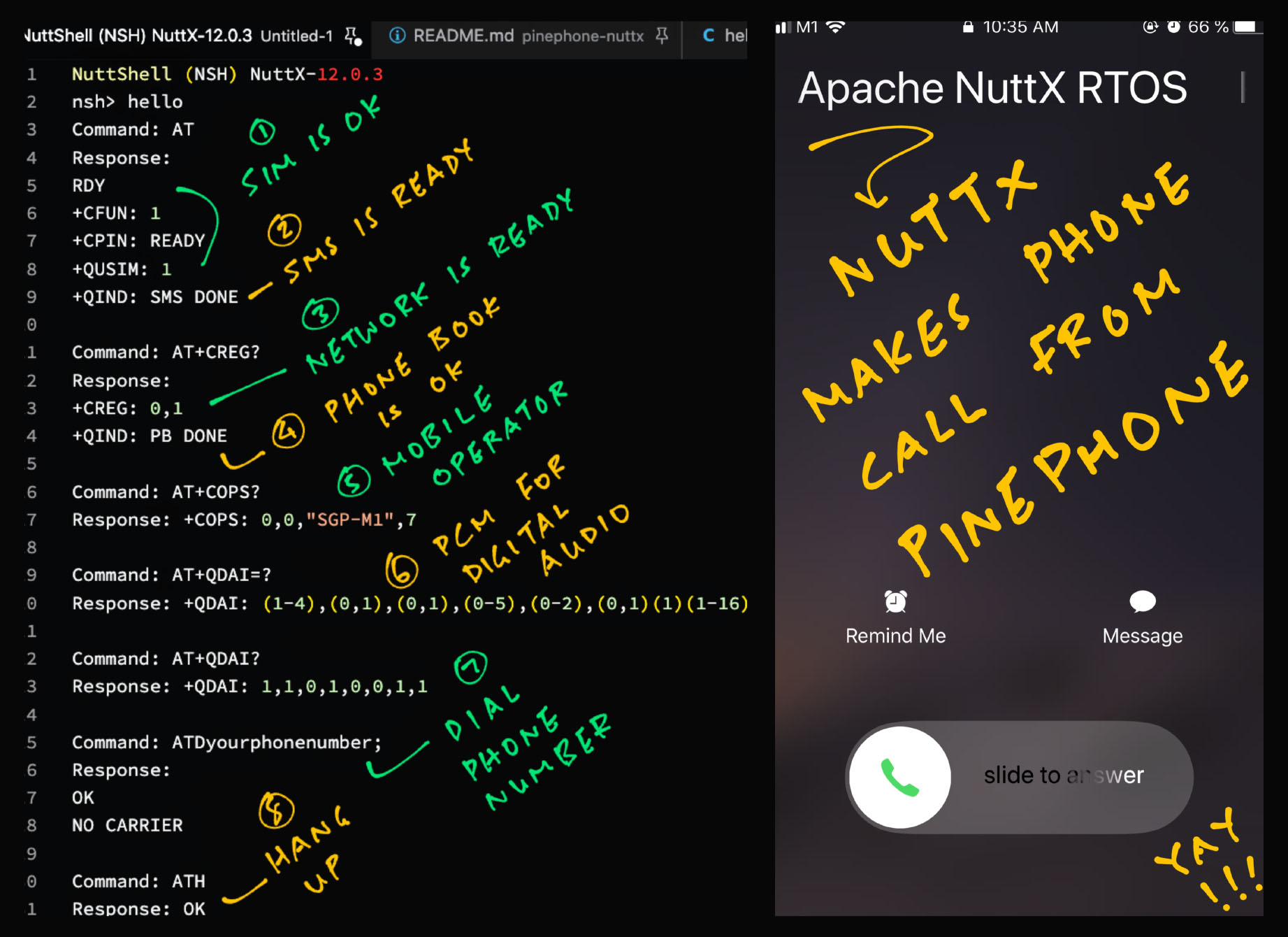 NuttX makes a Phone Call from PinePhone