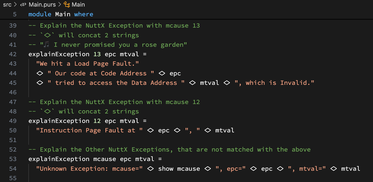 PureScript looks like a neat way to express our NuttX Troubleshooting Skills as high-level rules