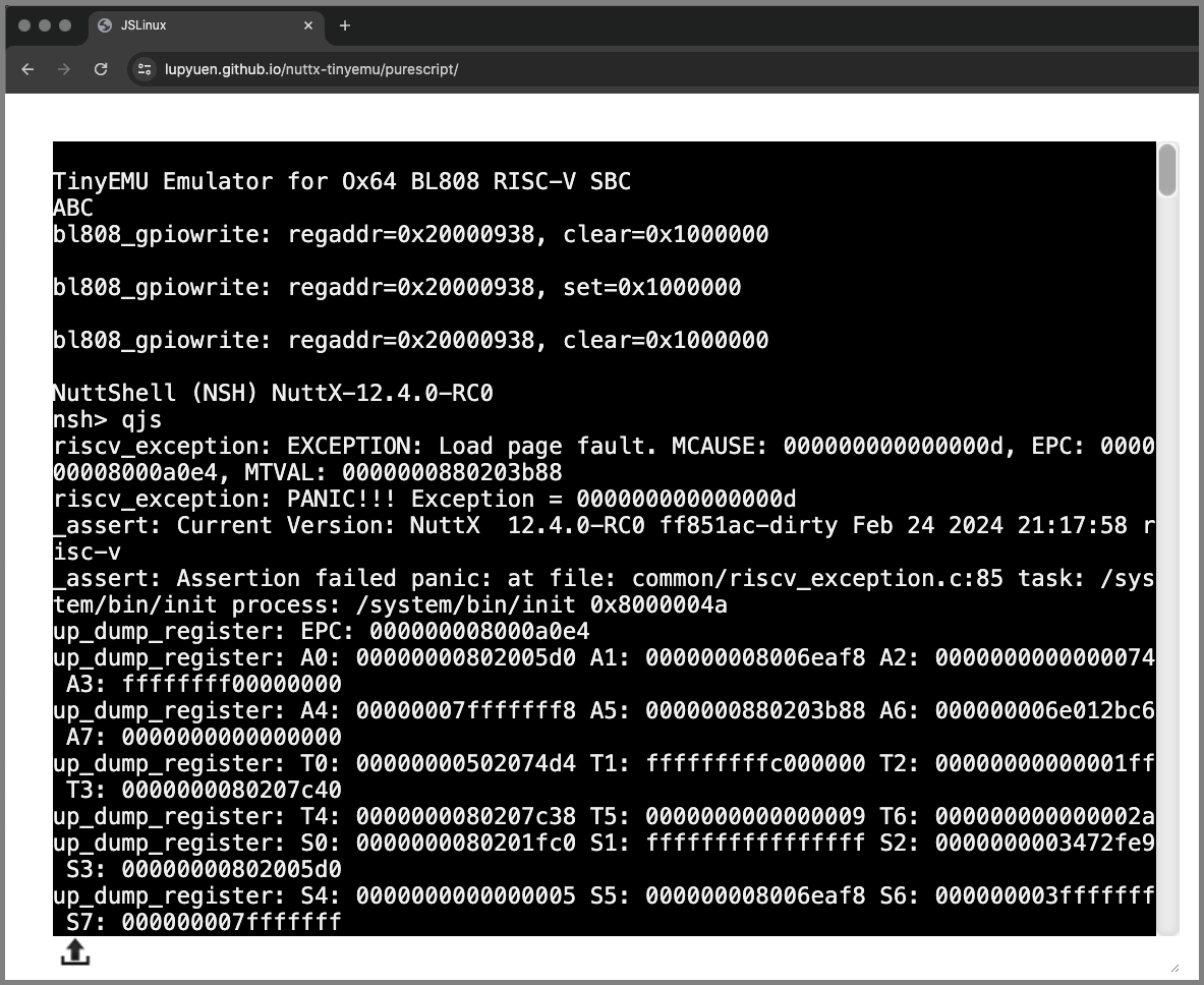 NuttX App crashes with a RISC-V Exception