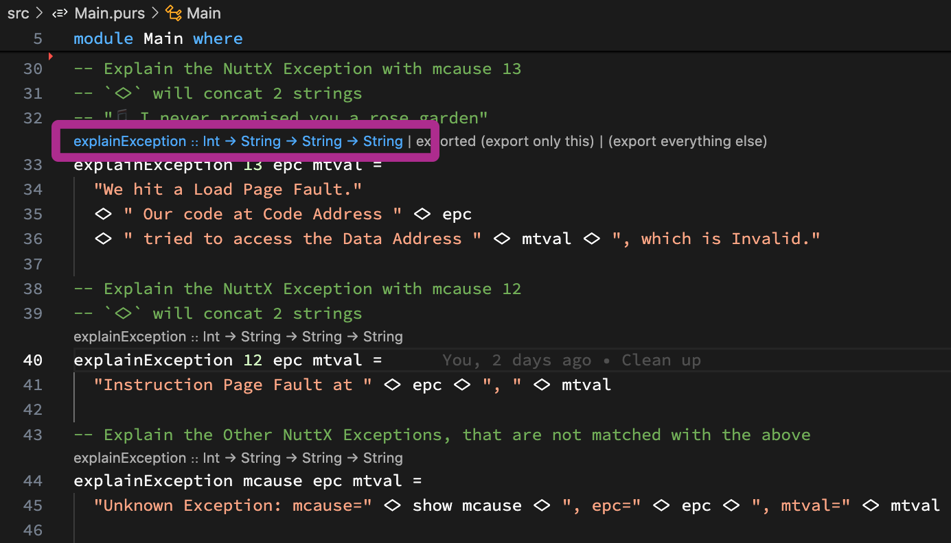 VSCode will auto-generate the Function Types when we click on the Suggested Type