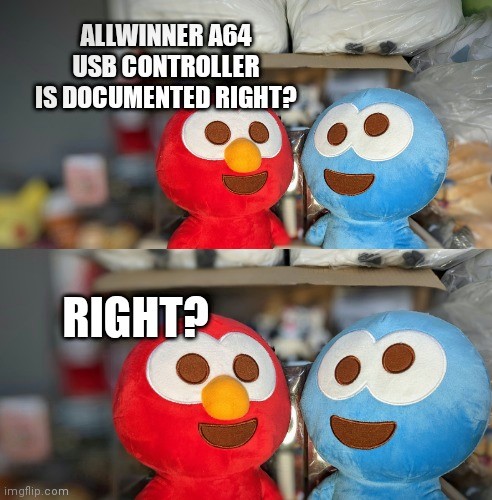 Sorry Elmo… Allwinner A64’s USB Controller isn’t documented