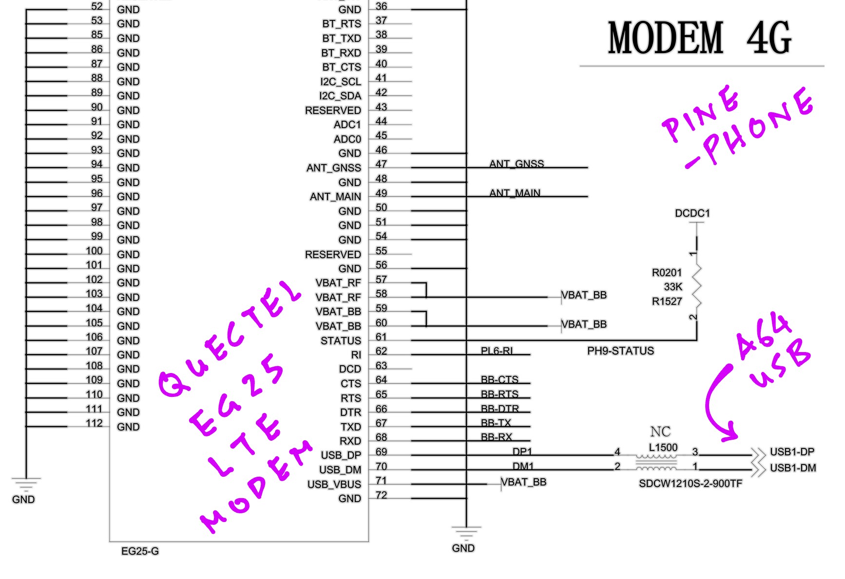 Quectel EG25-G LTE Modem in PinePhone Schematic (Page 15)