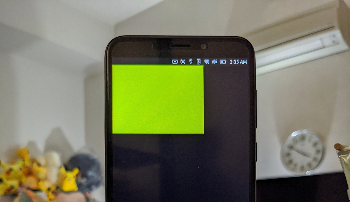 Rendering a yellow rectangle with Wayland and OpenGL on PinePhone